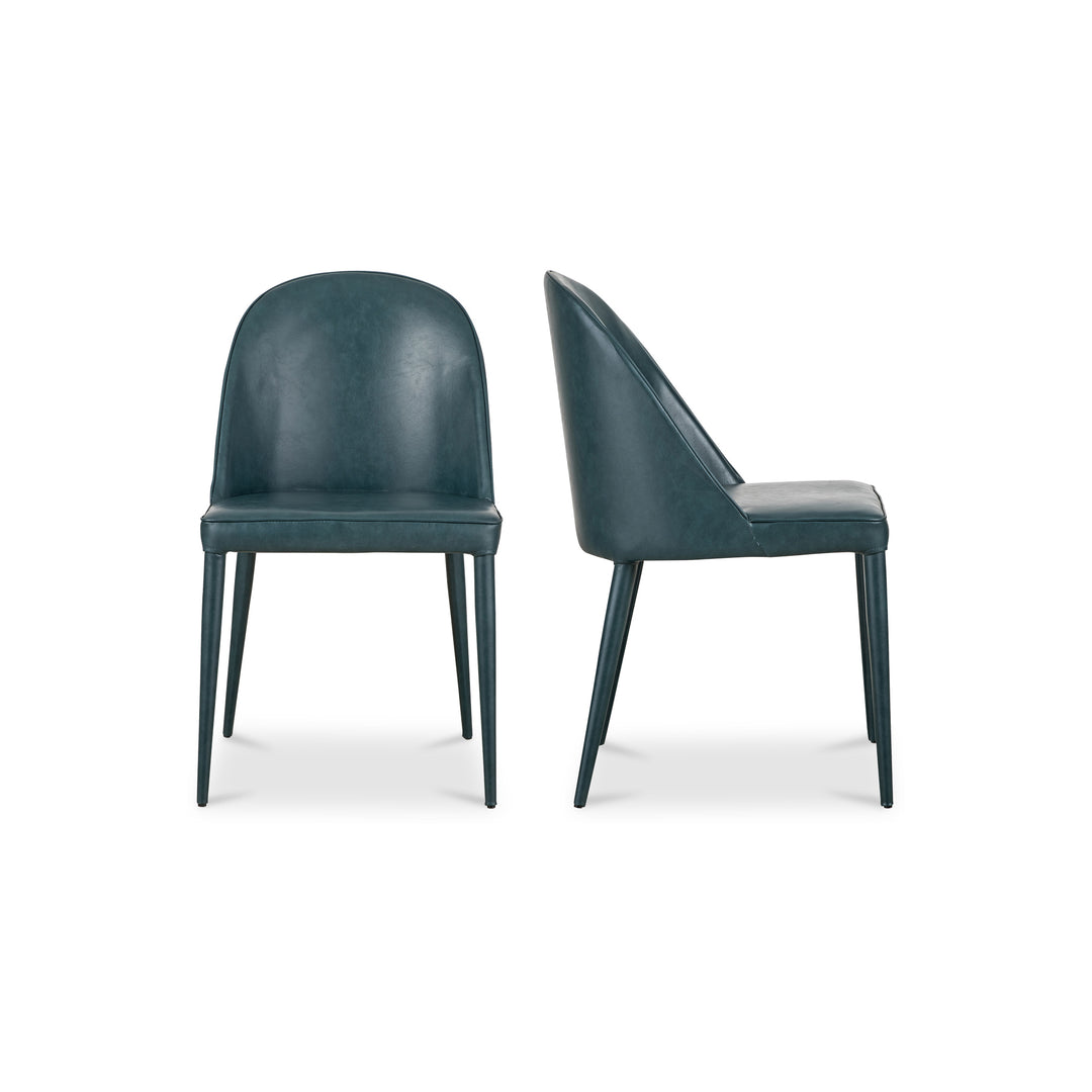 Moe's Home Collection - Burton Dining Chair Dark Teal Vegan Leather - Set of 2 - YM-1002-36 | American Home Furniture