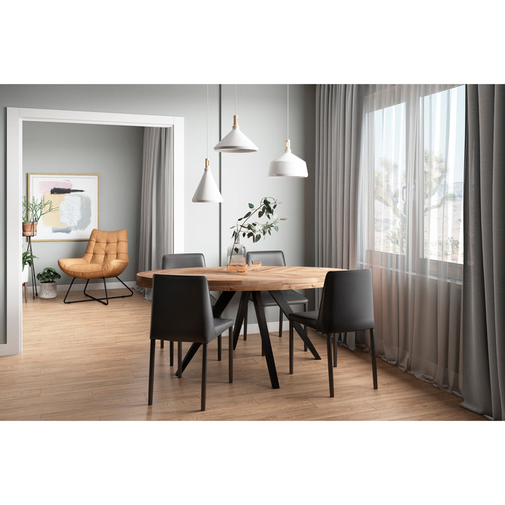 Moe's Home Collection - Nora Dining Chair Black Vegan Leather - Set of 2 - YM-1004-29 | American Home Furniture