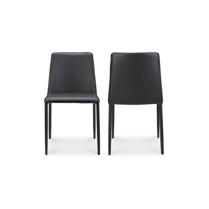 Moe's Home Collection - Nora Dining Chair Black Vegan Leather - Set of 2 - YM-1004-29 | American Home Furniture