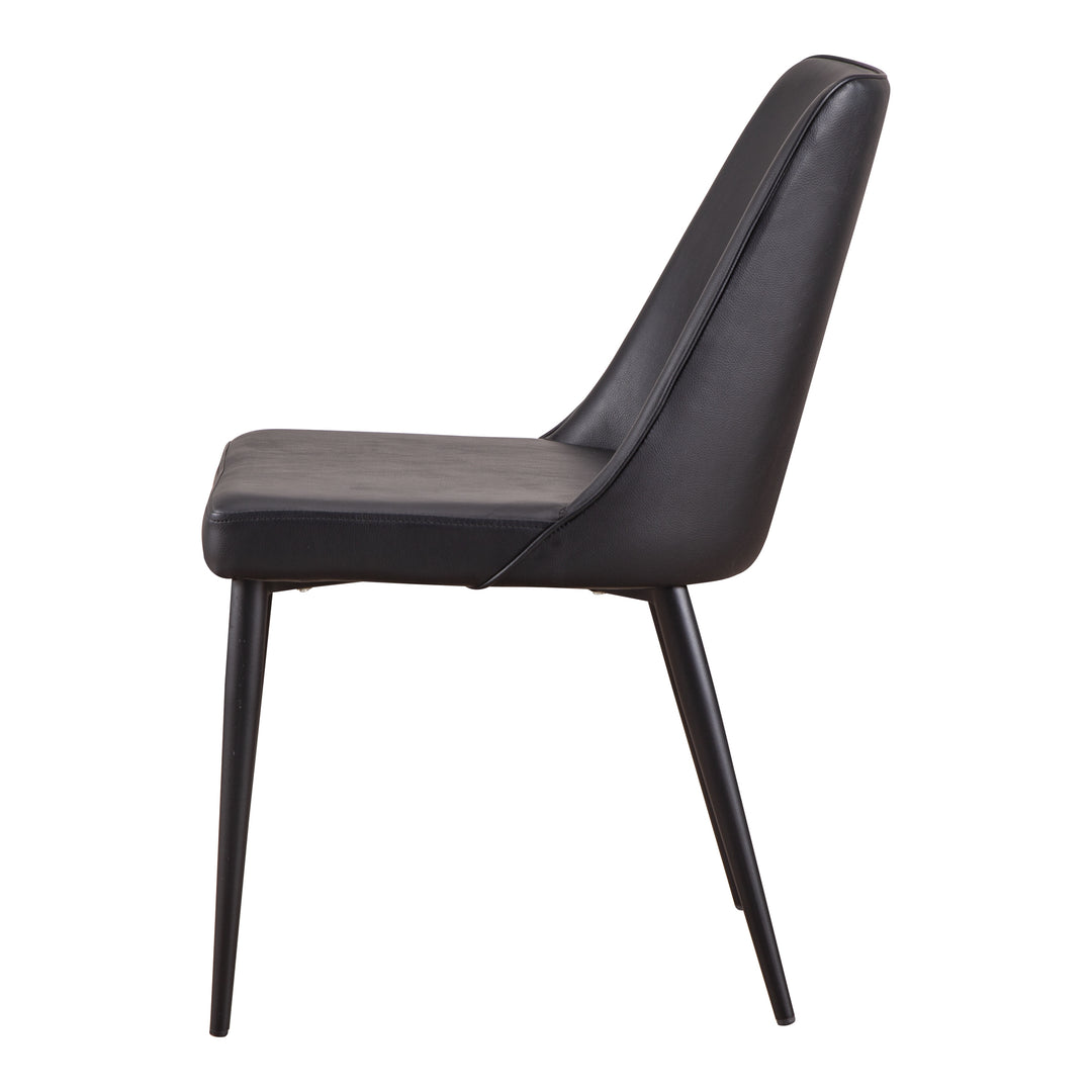 Moe's Home Collection - Lula Dining Chair Black Vegan Leather - Set of 2 - YM-1006-02 | American Home Furniture