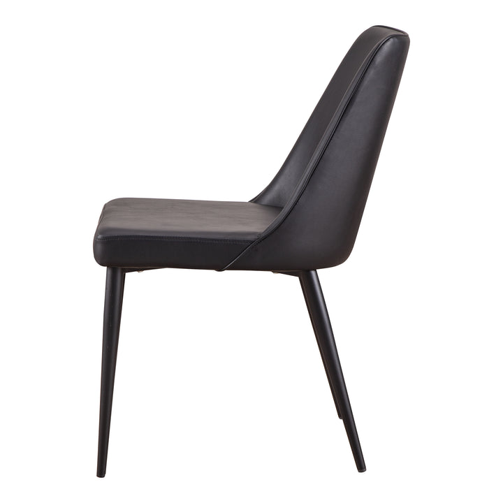 Moe's Home Collection - Lula Dining Chair Black Vegan Leather - Set of 2 - YM-1006-02 | American Home Furniture