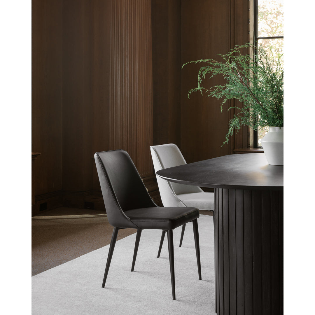 Moe's Home Collection - Lula Dining Chair Black Vegan Leather - Set of 2 - YM-1006-02 | American Home Furniture