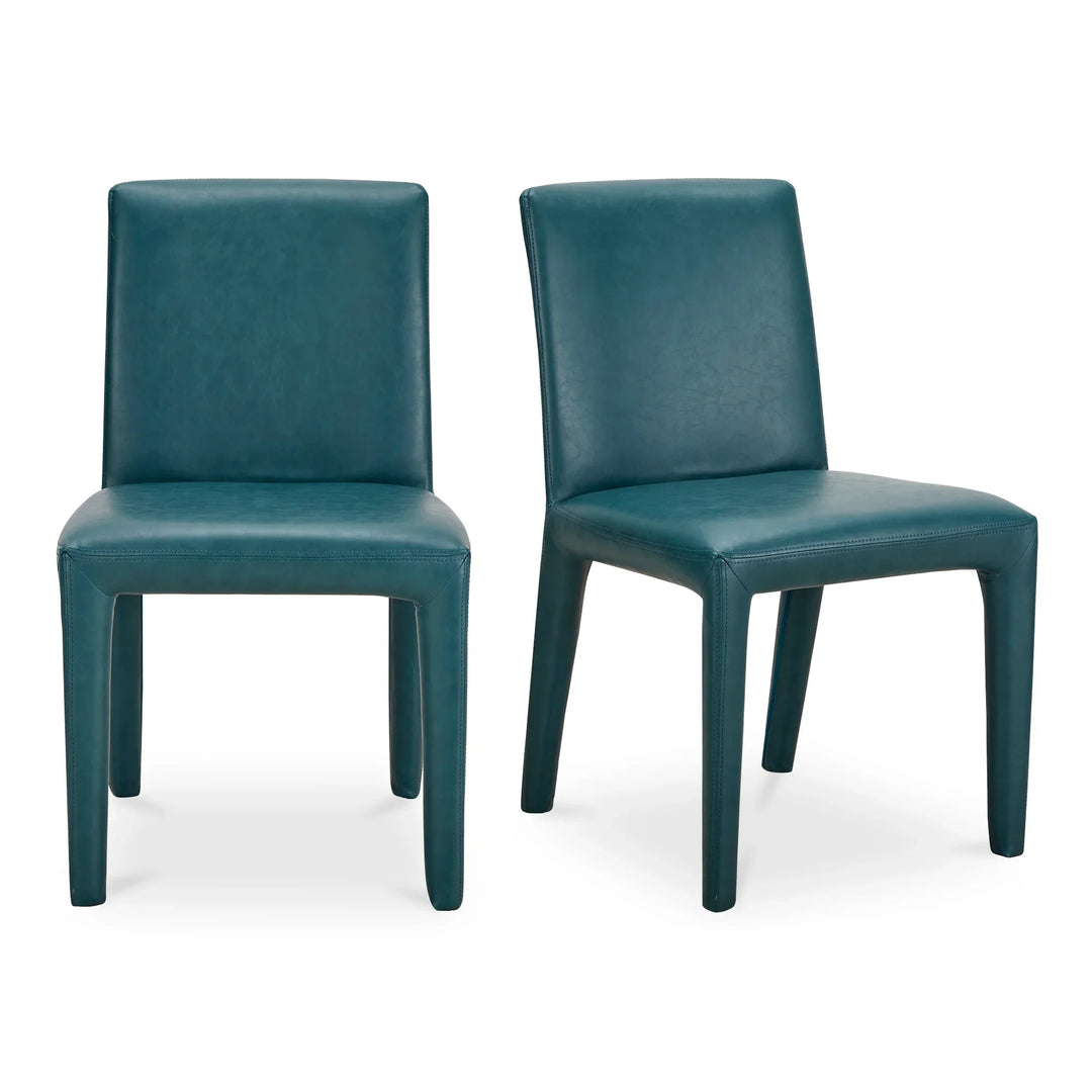 Monte Dining Chair Teal Vegan Leather - Set Of Two - AmericanHomeFurniture