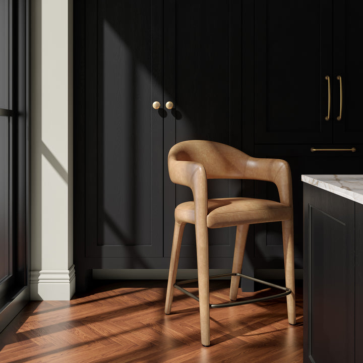 Moe's Home Collection - Martens Counter Stool Brown Leather - YM-1010-03 | American Home Furniture
