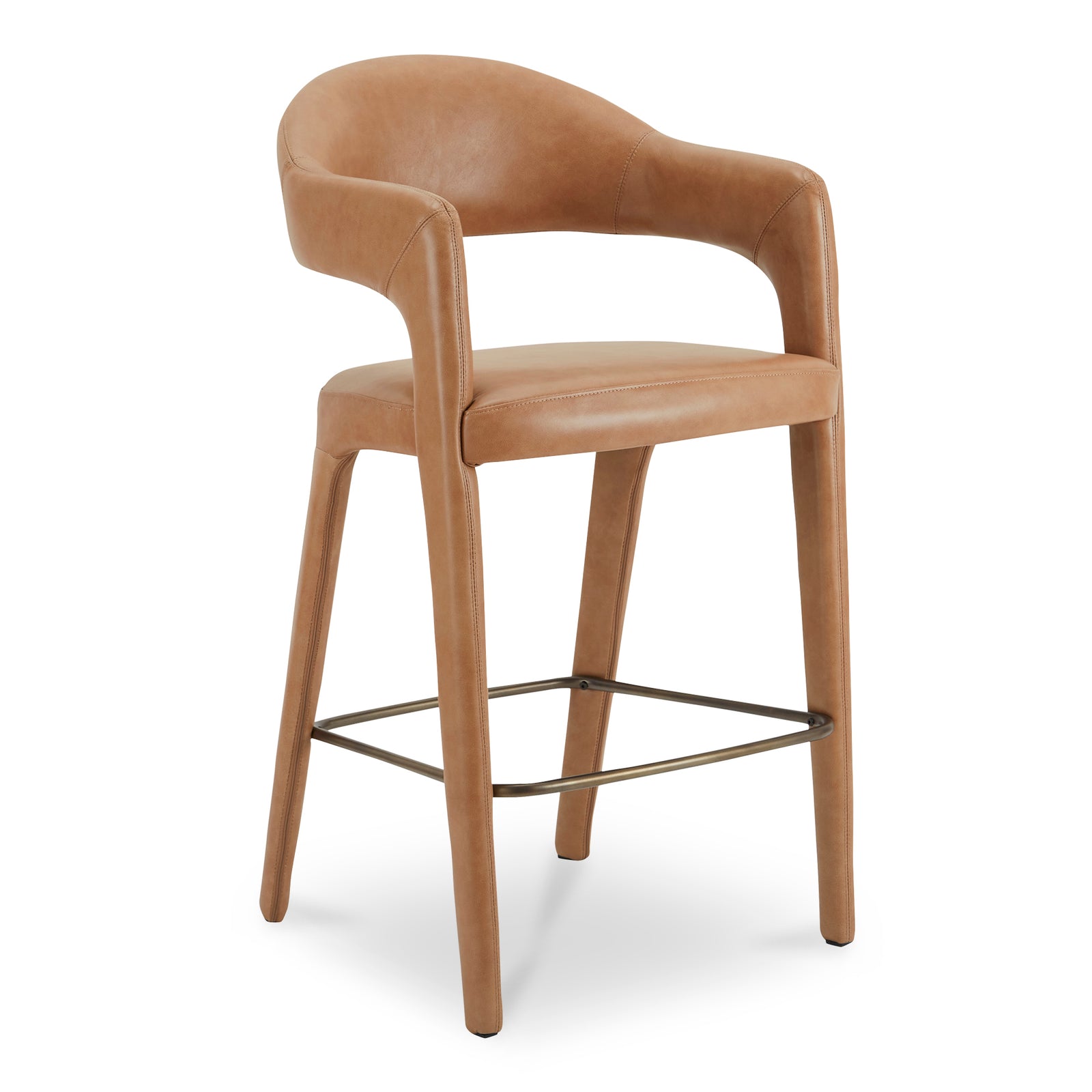 Moe's Home Collection - Martens Bar Stool Brown Leather - YM-1011-03 | American Home Furniture