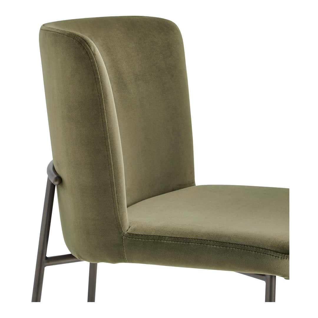 Early Dining Chair Faux Green Mohair - Set of 2