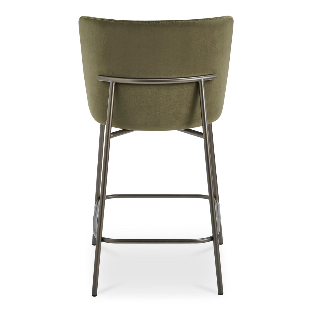 Early Counter Stool Faux Green Mohair - Set of 2