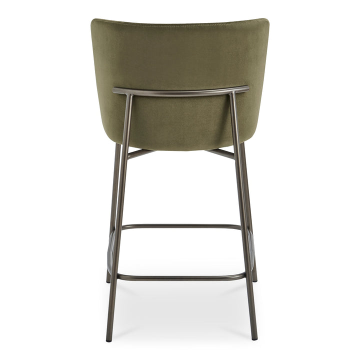 Early Counter Stool Faux Green Mohair - Set of 2