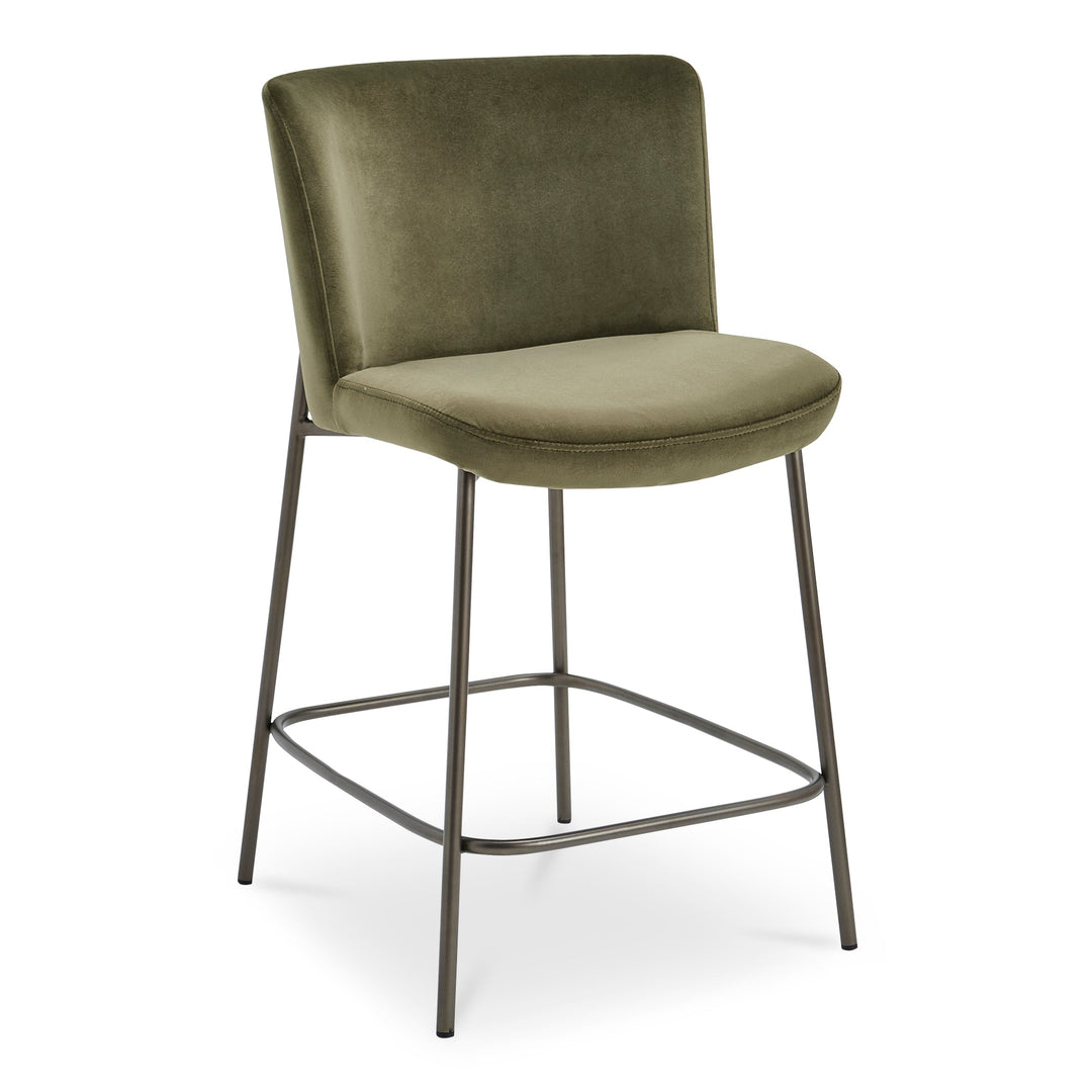 Early Counter Stool Faux Green Mohair - Set of 2