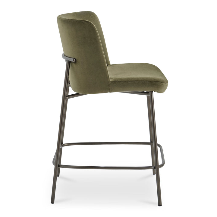 Early Counter Stool Faux Green Mohair - Set of 2