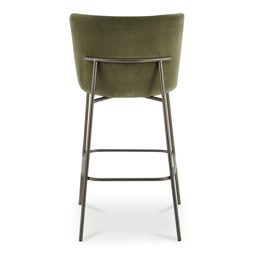 Early Bar Stool Faux Green Mohair - Set of 2