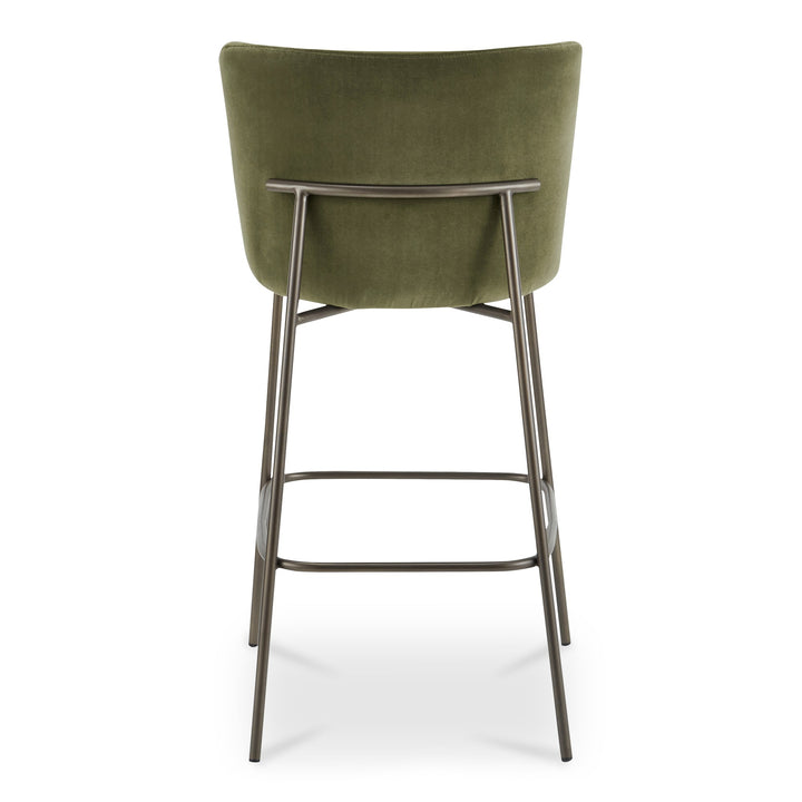 Early Bar Stool Faux Green Mohair - Set of 2