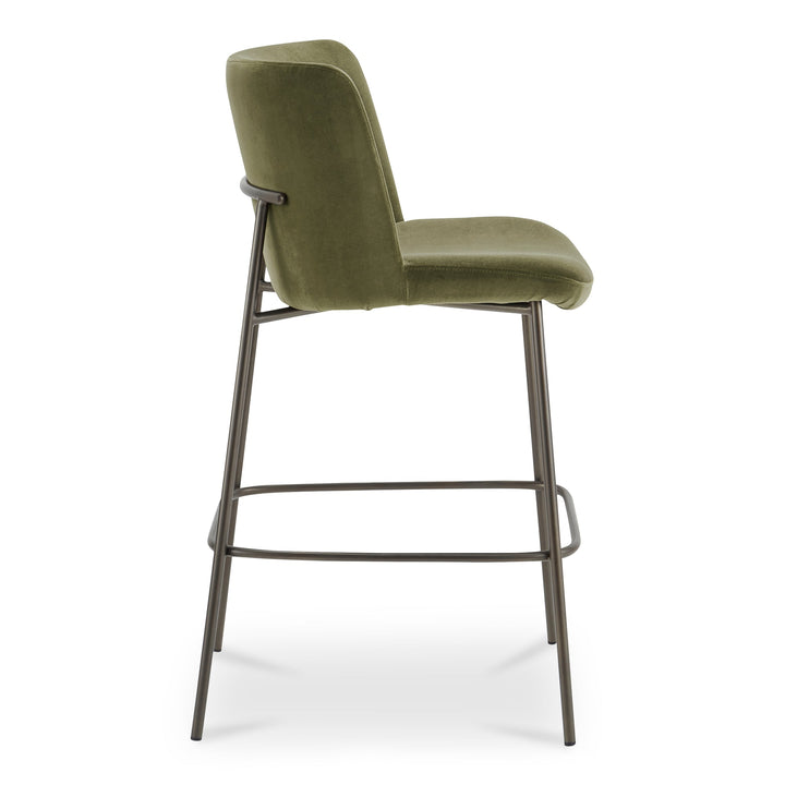Early Bar Stool Faux Green Mohair - Set of 2