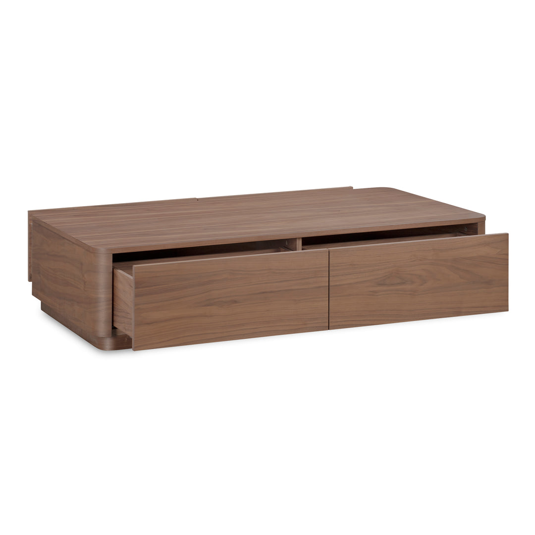 Moe's Home Collection - Round Off Coffee Table Walnut - YR-1007-03 | American Home Furniture