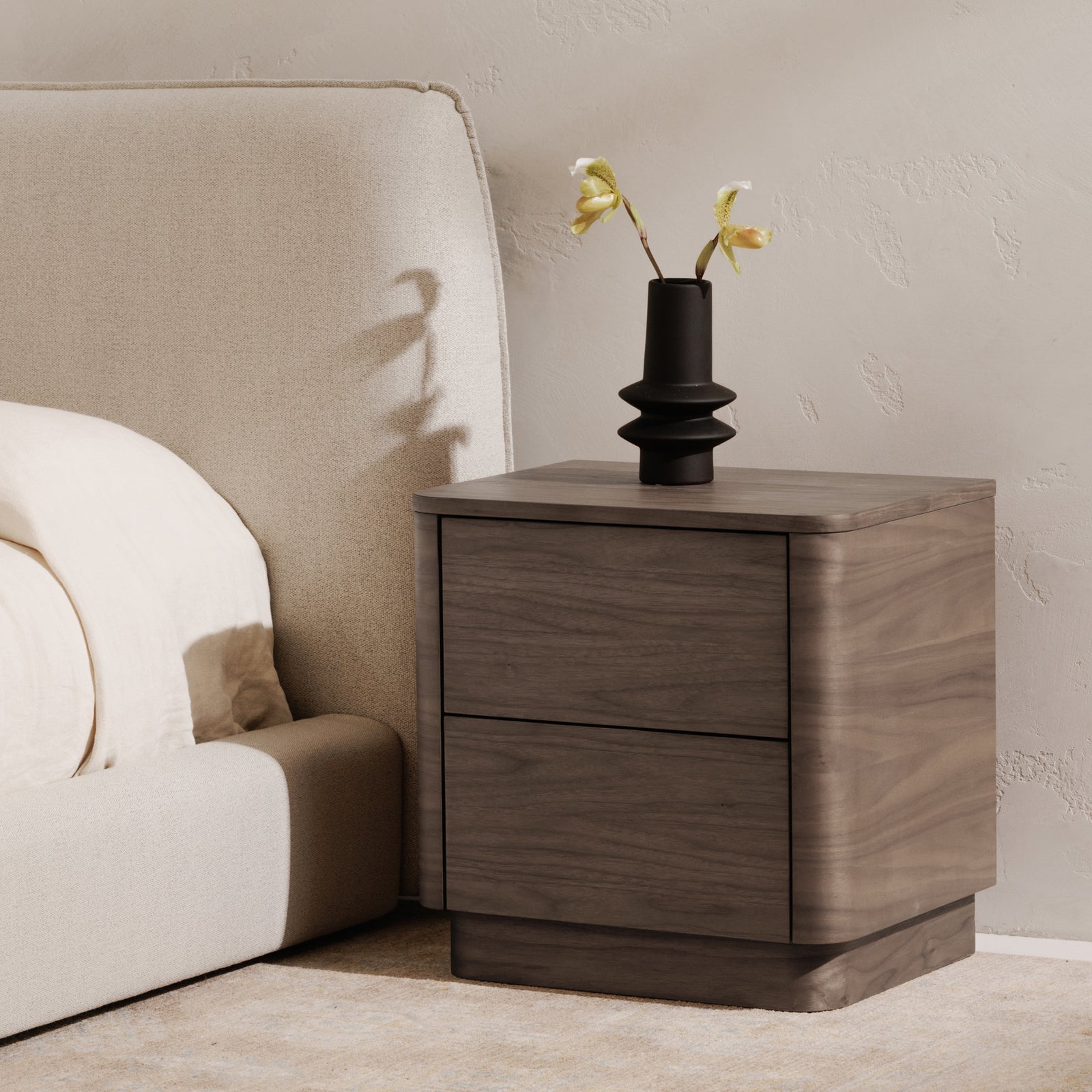Moe's Home Collection - Round Off Tall Nightstand Walnut - YR-1013-03 | American Home Furniture