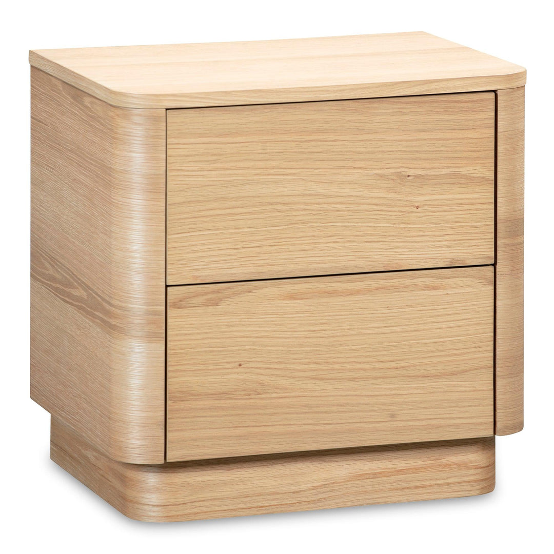 Round Off Tall Nightstand Oak