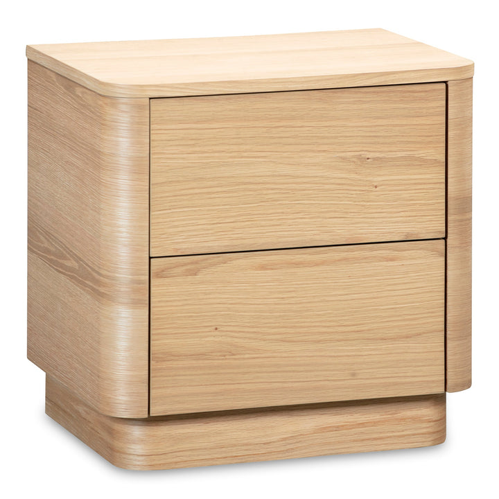 Round Off Tall Nightstand Oak