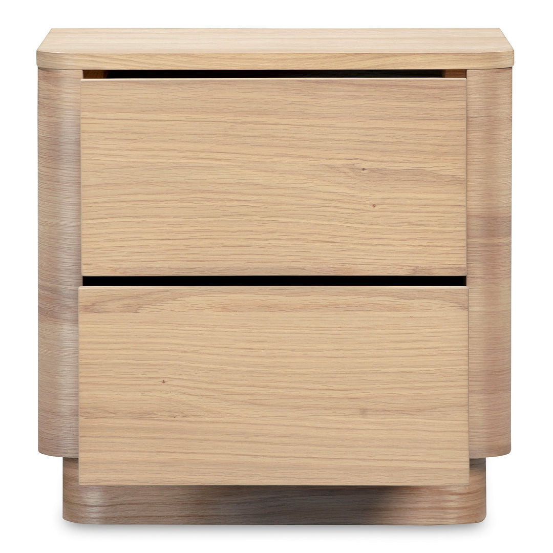 Round Off Tall Nightstand Oak