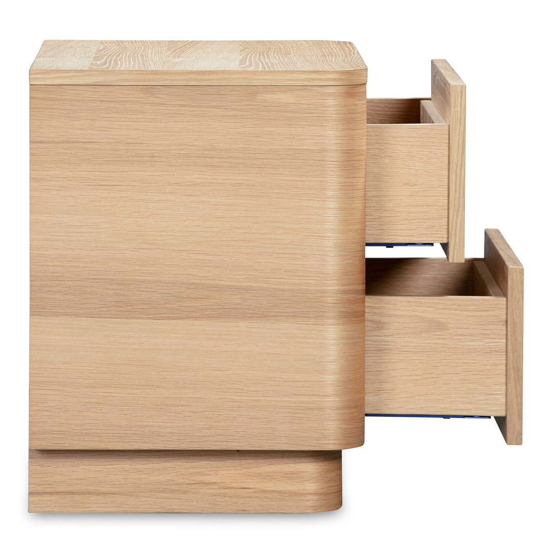 Round Off Tall Nightstand Oak