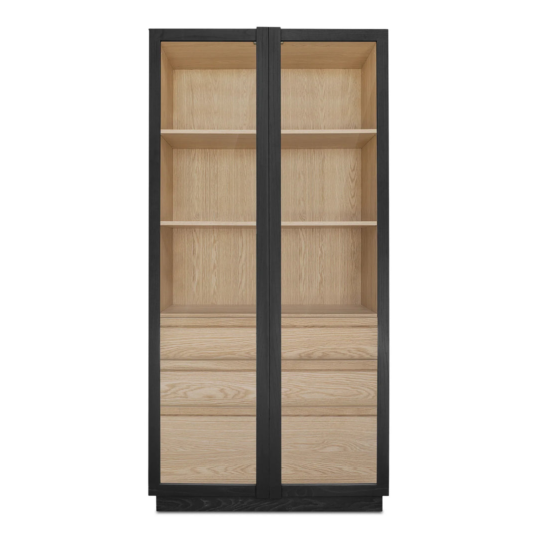 Charlotte Tall Cabinet Black - AmericanHomeFurniture