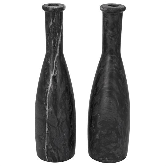 Noir Moris Decorative Candle Holder, Set of 2, Black DECORATIVE OBJECTS