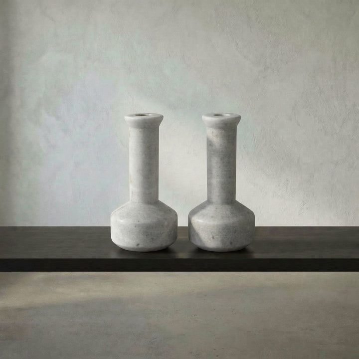 Noir - Milos Decorative Candle Holder, Set of 2 - YT0717-14WH