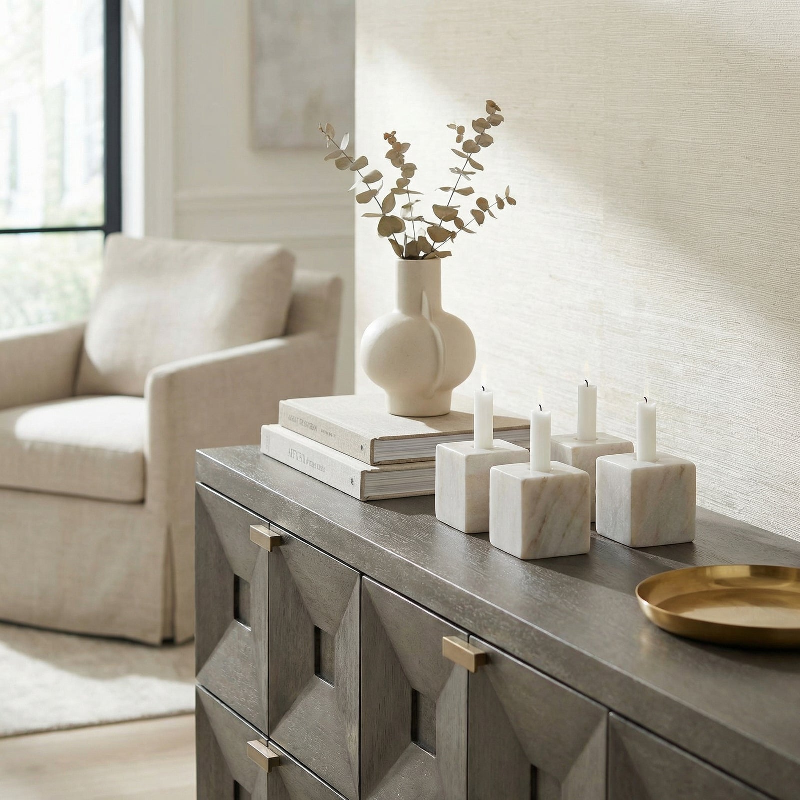Noir - Cube Decorative Candle Holder, Set of 4 - YT0717-5WH