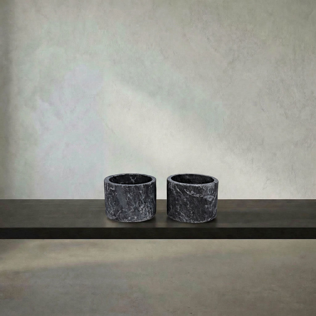 Noir - Syma Decorative Candle Holder, Set of 2 - YT0717-6BL