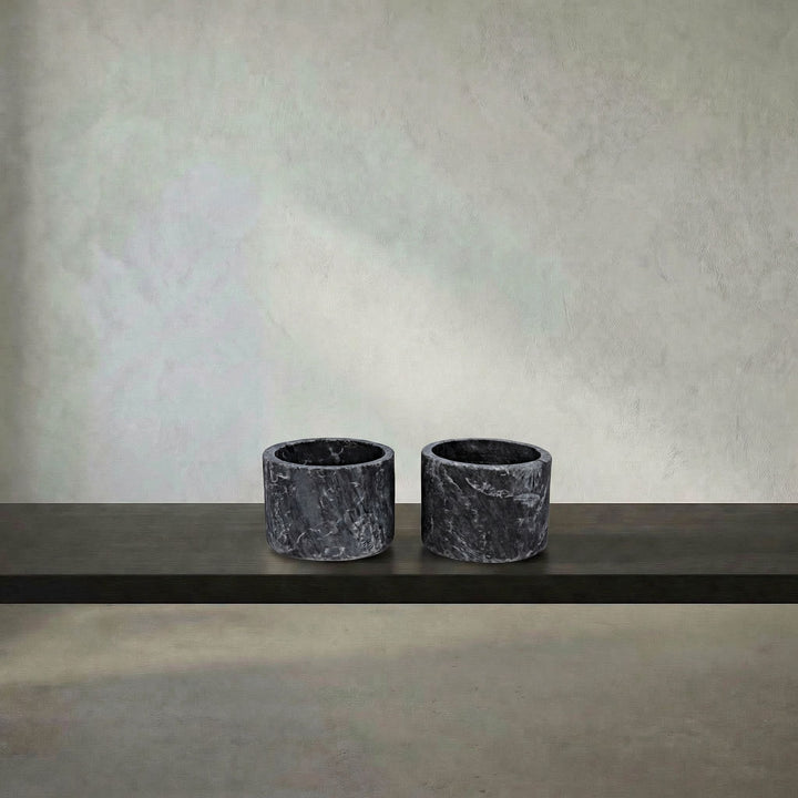 Noir - Syma Decorative Candle Holder, Set of 2 - YT0717-6BL