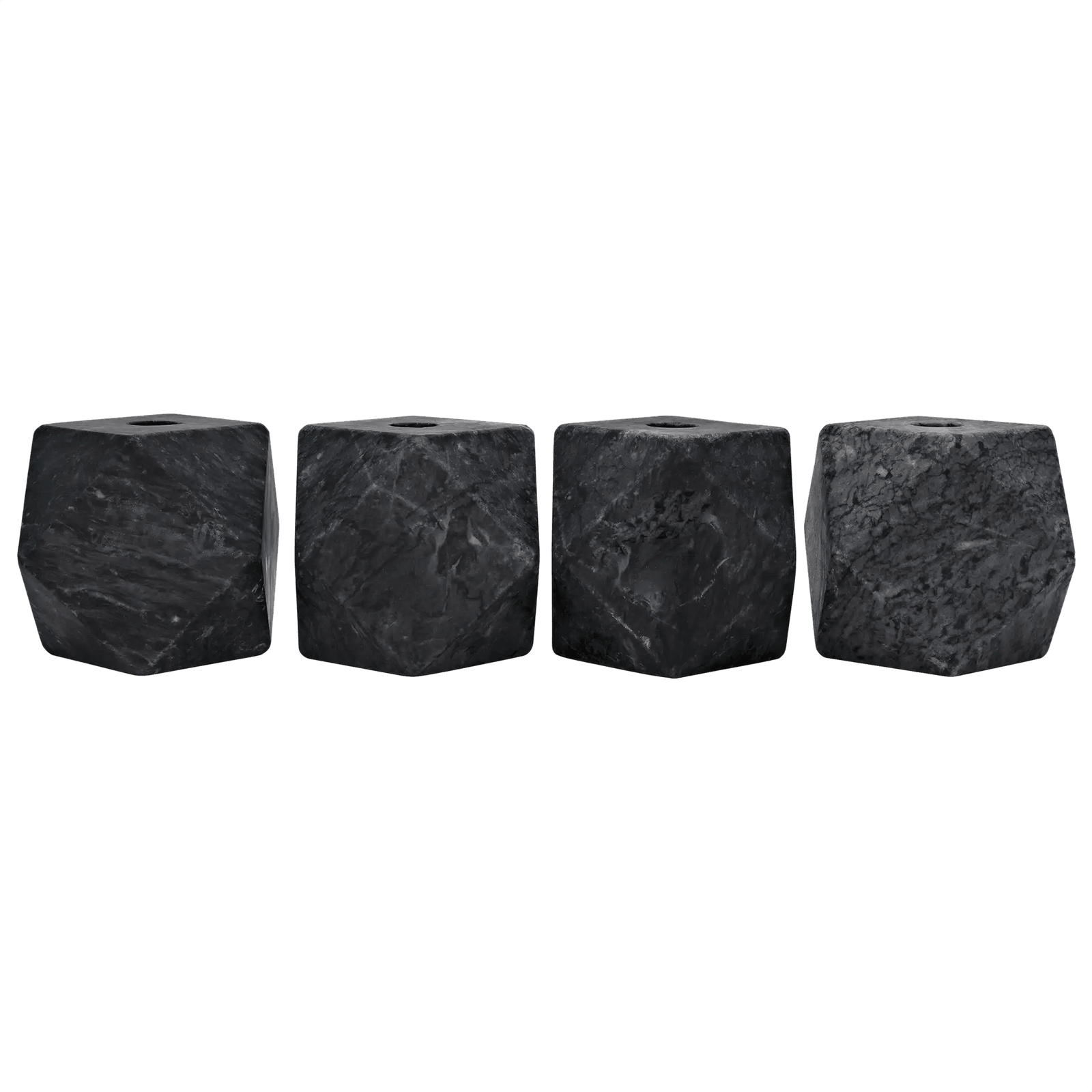 Noir Polyhedron Decorative Candle Holder 1, Set of 4 DECORATIVE OBJECTS