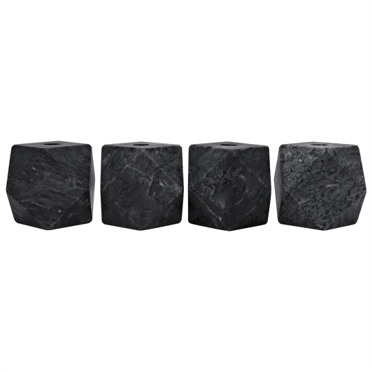 Noir Polyhedron Decorative Candle Holder 1, Set of 4 DECORATIVE OBJECTS