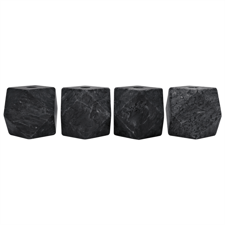 Noir Polyhedron Decorative Candle Holder 1, Set of 4 DECORATIVE OBJECTS