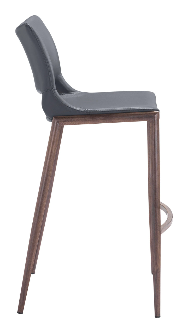 Ace Barstool (Set of 2) Dark Gray & Walnut - AmericanHomeFurniture
