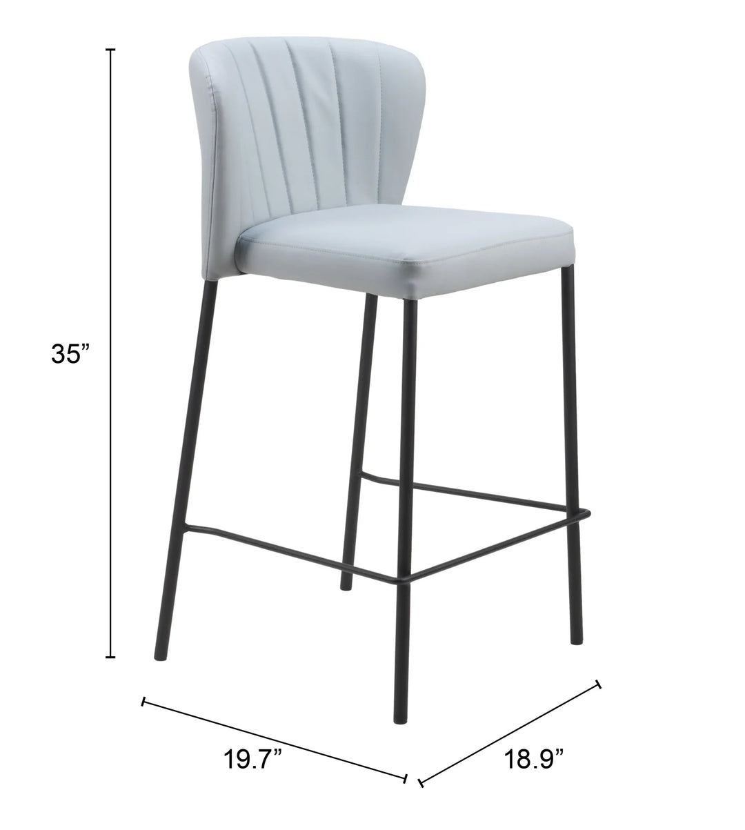 Linz Counter Stool (Set of 2) Gray - AmericanHomeFurniture