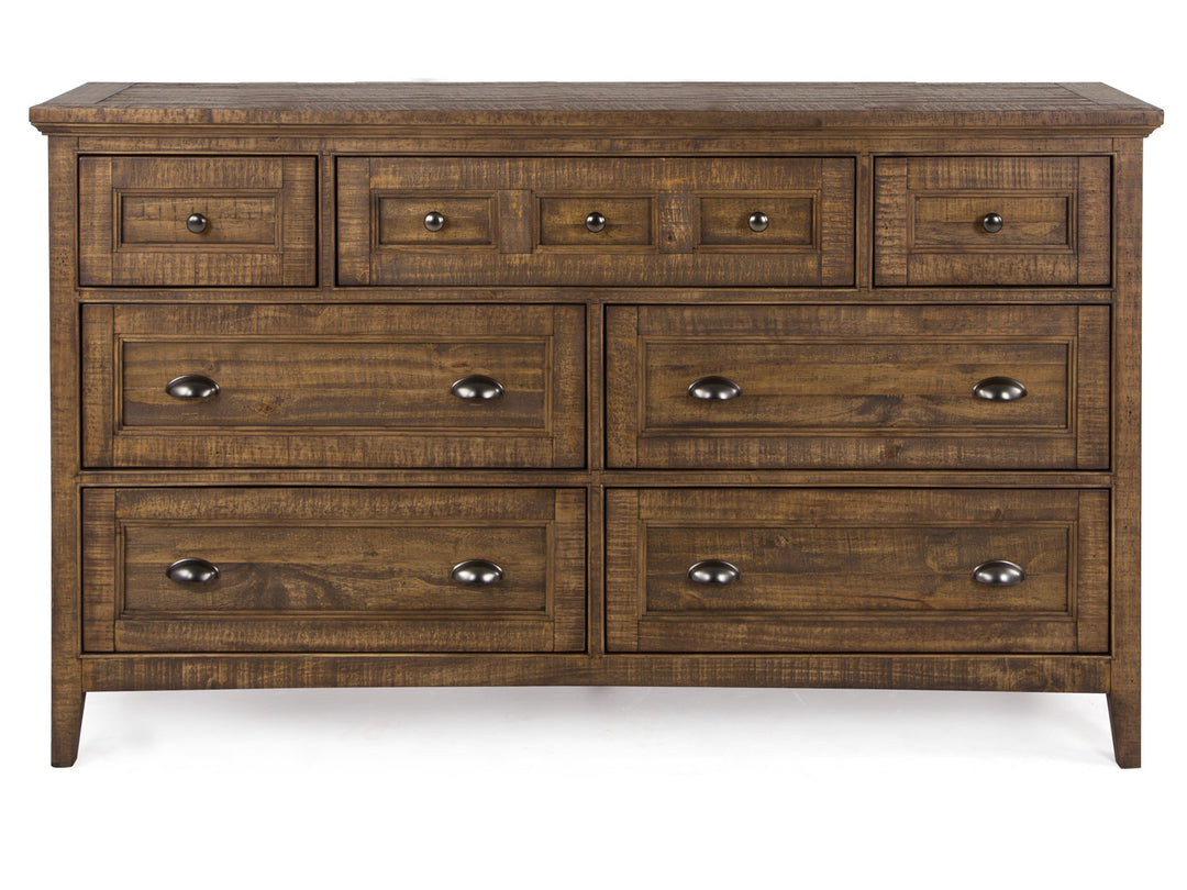 Bay Creek Toasted Nutmeg Drawer Dresser With Landscape Mirror - B4398-2040