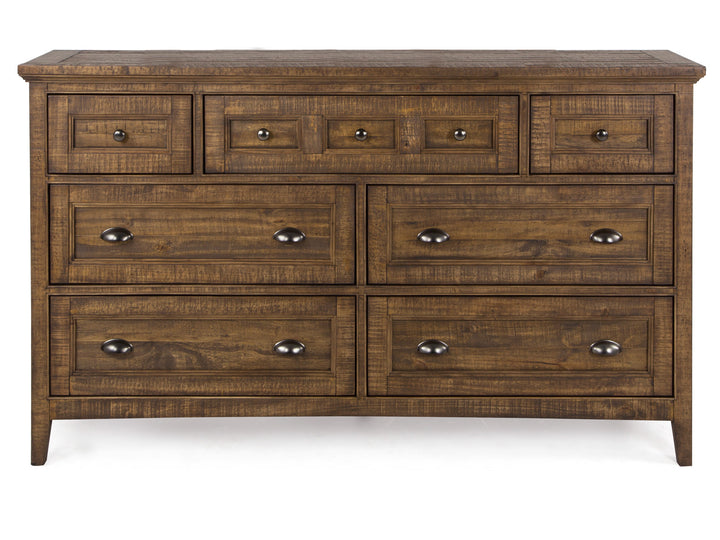 Bay Creek Toasted Nutmeg Drawer Dresser With Landscape Mirror - B4398-2040