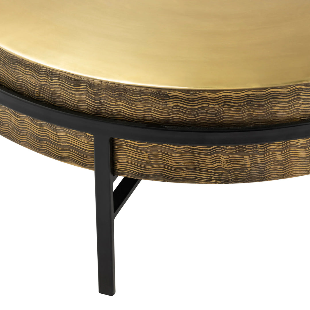 Hudson Textured Brass Cocktail Table - AmericanHomeFurniture