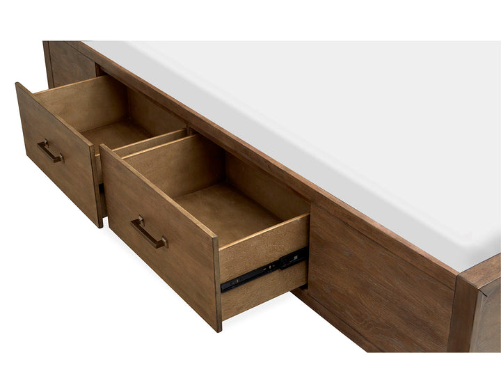Lindon Belgian Wheat And Coffee Bean King Panel Storage Bed - B5570-64A