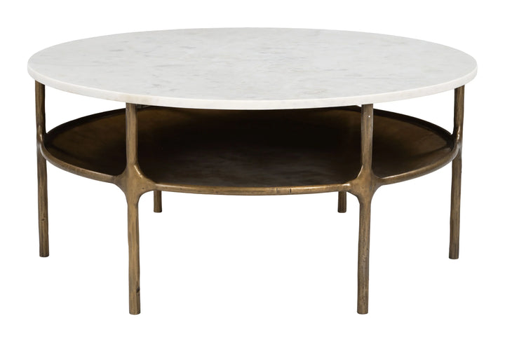 Bild Coffee Table White & Brass - AmericanHomeFurniture