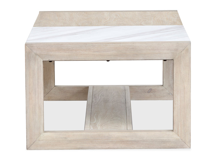 Preston Gallery Buff And Antique Silver Rectangular Cocktail Table - T5941-43