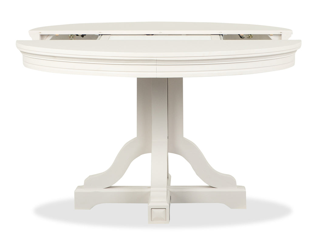 Willowbrook Egg Shell White Extendable 48" Round Dining Table - D5324-25