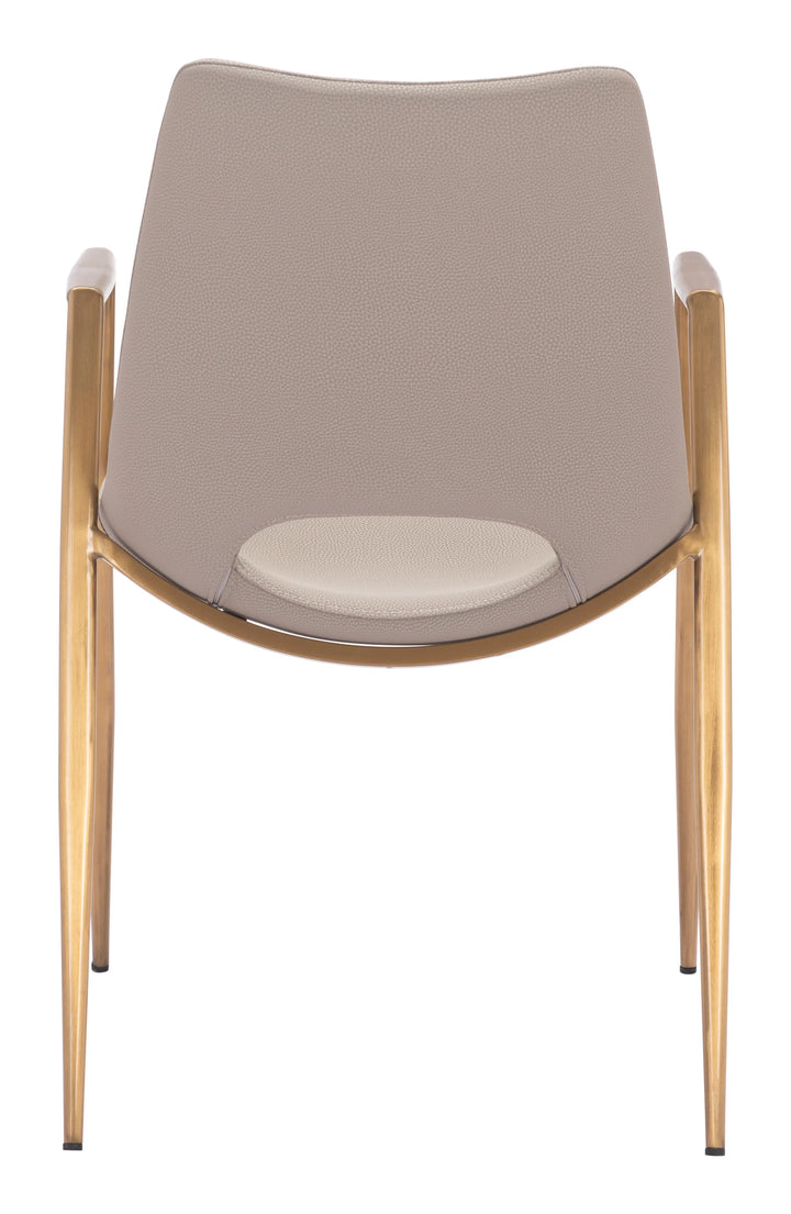 Desi Dining Chair (Set of 2) Beige & Gold - AmericanHomeFurniture