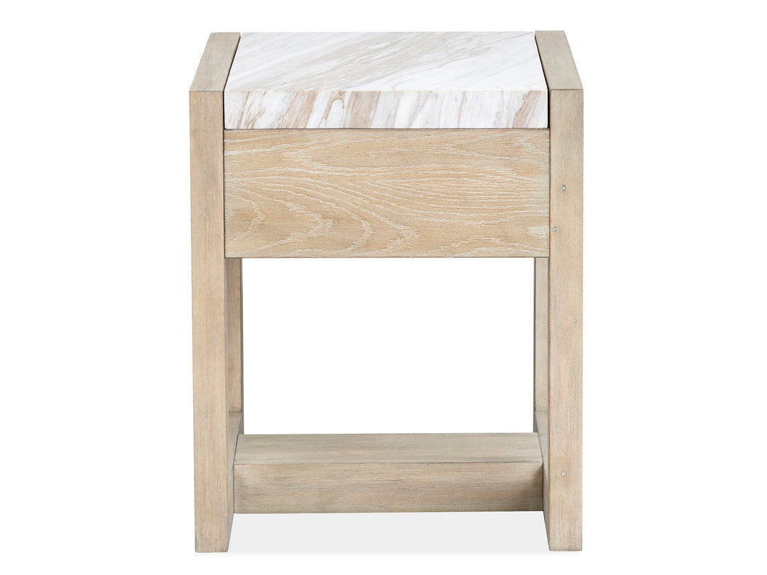 Preston Gallery Buff And Antique Silver Rectangular End Table - T5941-03