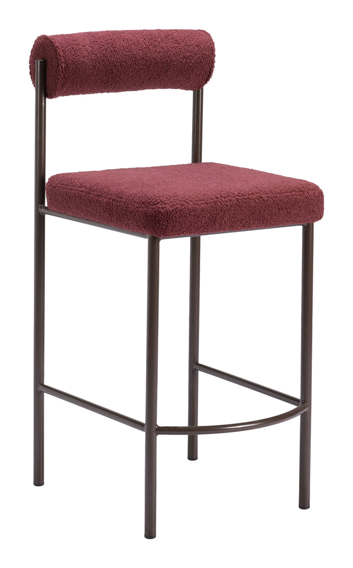 Livorno Counter Stool (Set of 2) Red & Bronze - AmericanHomeFurniture