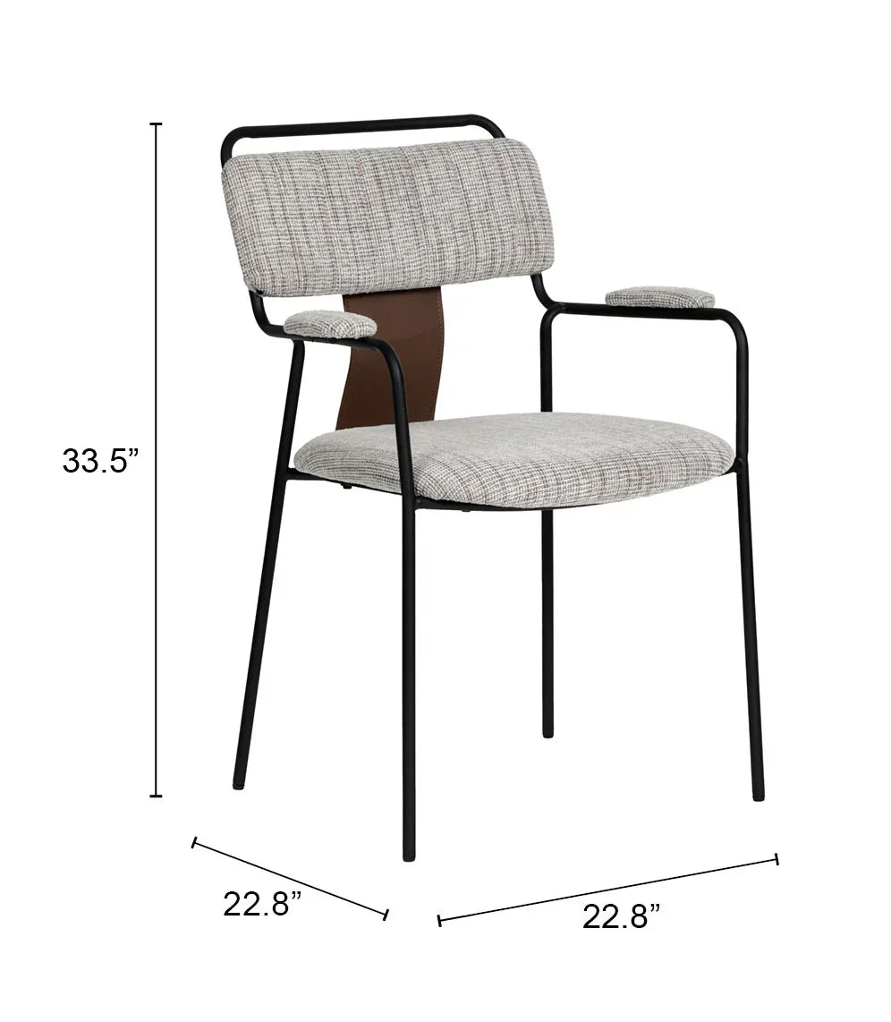 Couva Dining Chair (Set of 2) Gray Tweed - AmericanHomeFurniture