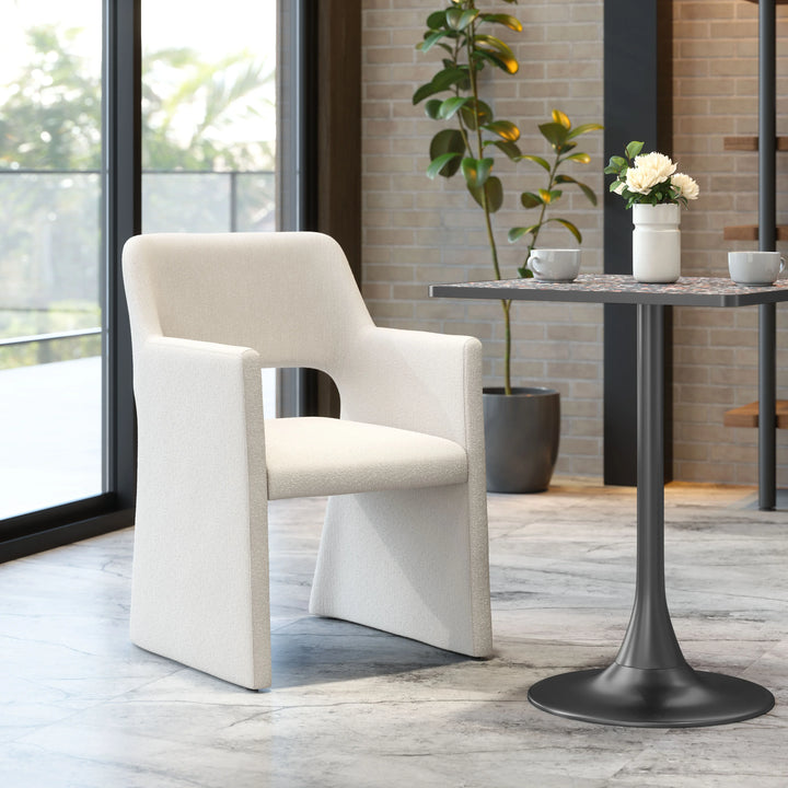 Minet Dining Chair Linen White - AmericanHomeFurniture