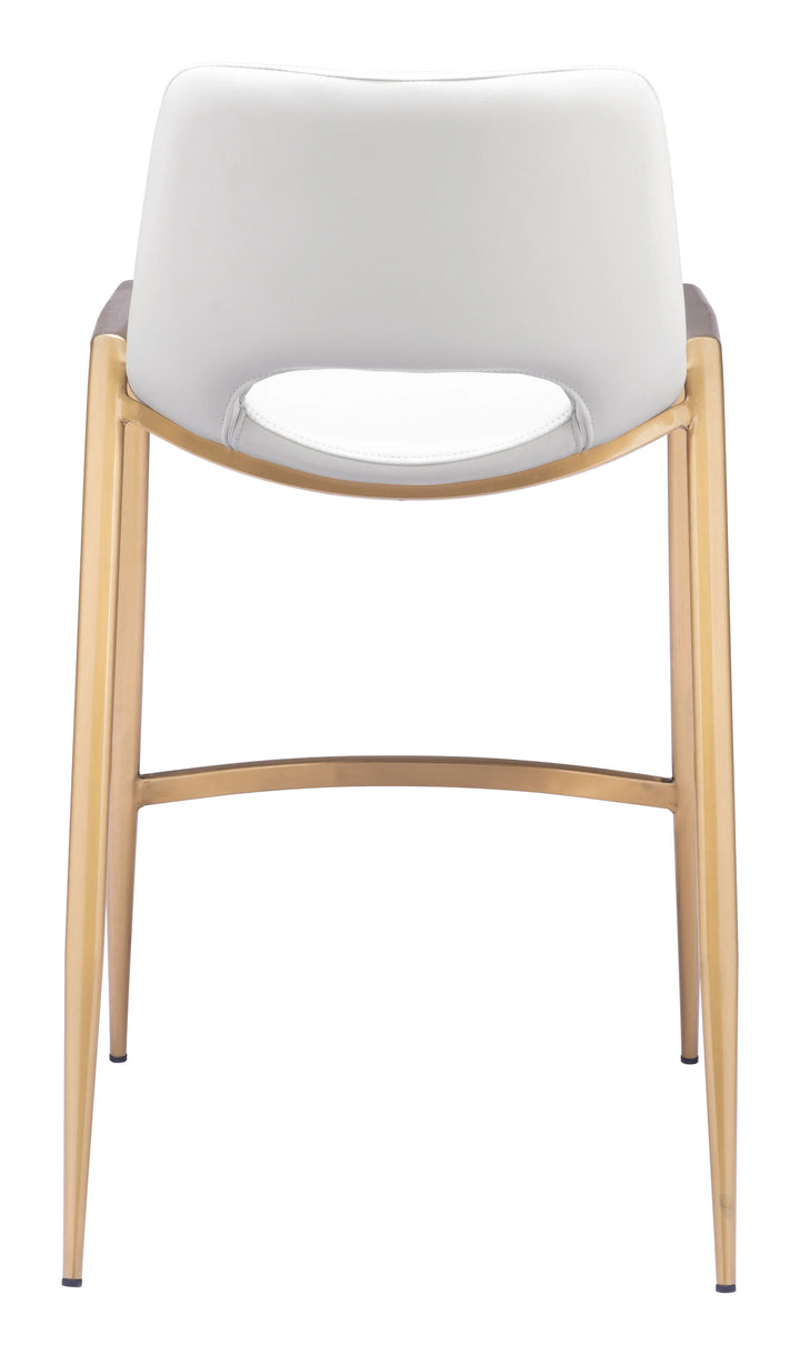 Desi Counter Stool (Set of 2) White & Gold - AmericanHomeFurniture
