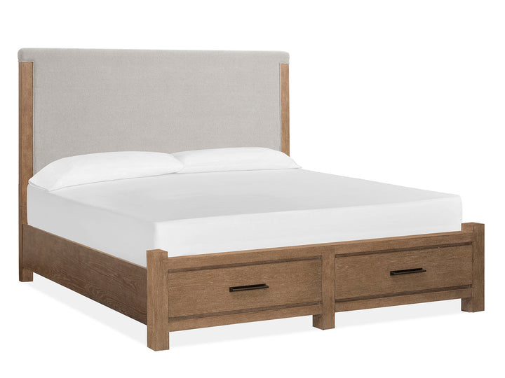 Plum Creek Sierra Brown Upholstered Panel Storage Bed