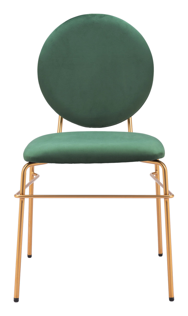 Odessa Dining Chair (Set of 2) Green & Gold - AmericanHomeFurniture