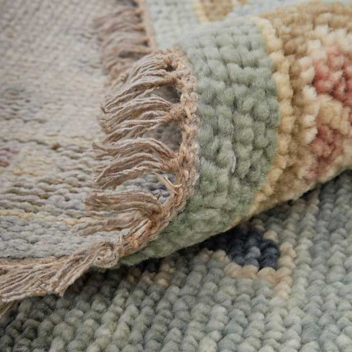 Round/8' x 8' /Blue/Ivory